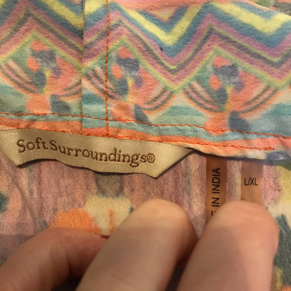 Soft surroundings colorful cardigan L XL - Picture 4 of 5
